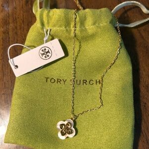 Tory Burch Gold Clover Pendant Necklace 16-18 inch